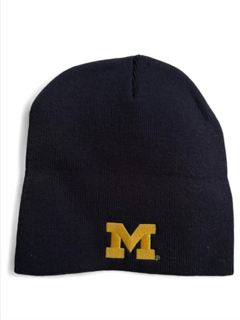 Logofit Michigan Wolverines Beanie Hat Navy Blue Gold NCAA College Winter Cap